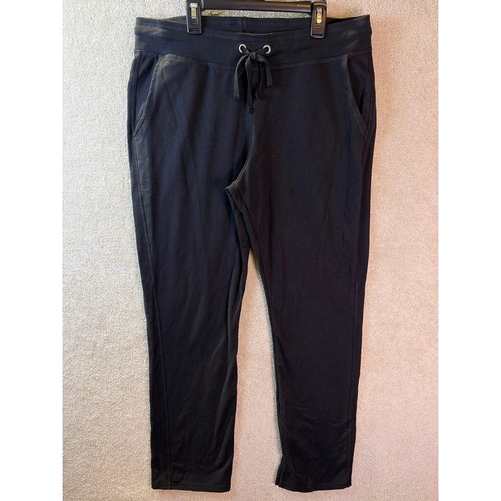 Hanes Sweatpants Mens Large Black Drawstring Elastic Waist Fleece NWOT